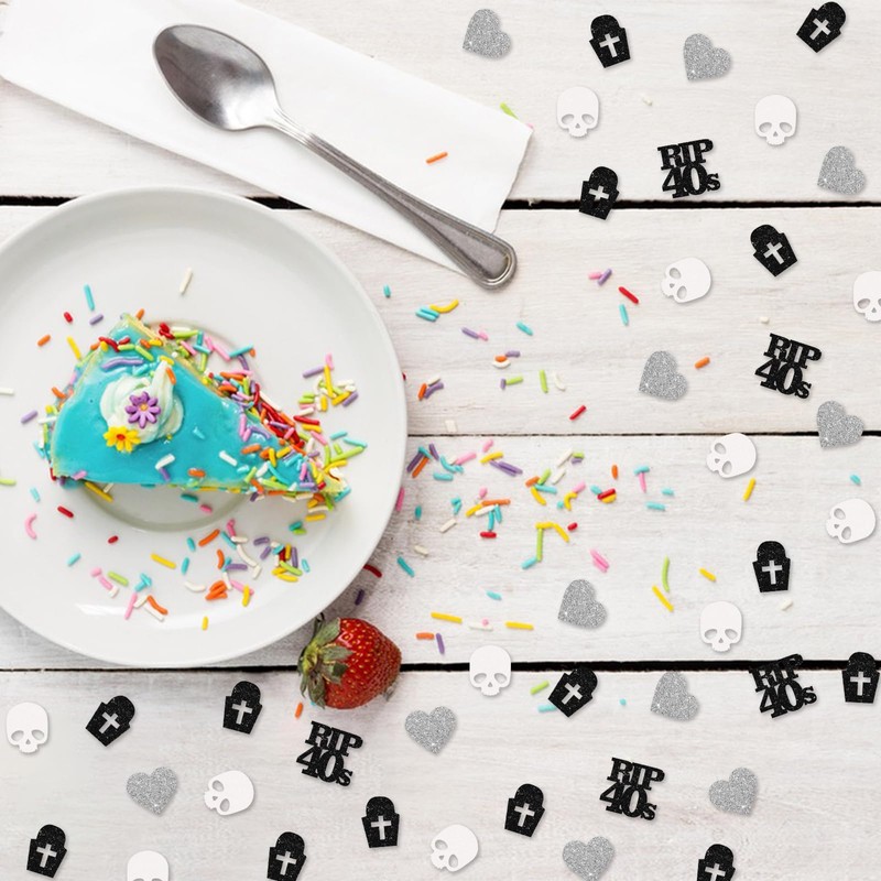 130pcs Rip 40s Confetti, Death to My 40s Table Confetti,