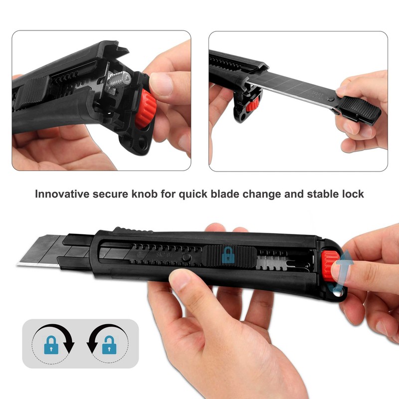 HAUTMEC 25mm Extra Heavy Duty Utility Knife with Double Lock