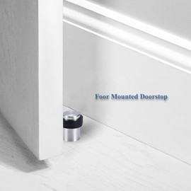Paquete de 10 topes de puerta cilíndricos de acero inoxidable 4,6 cm