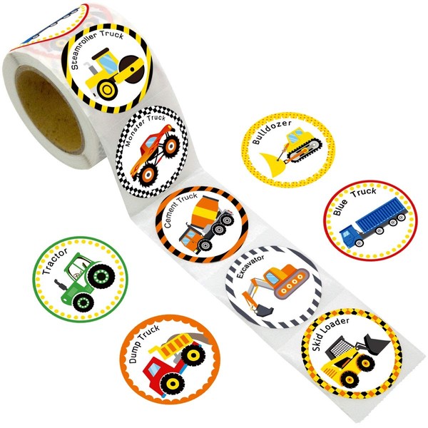 Truck Stickers for Kids 500PCS Perforated Roll Construction Sticker Car Home Family Birthday Party