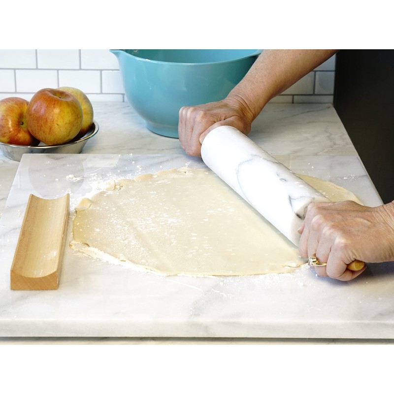 RSVP International RPW-10 White Marble Rolling Pin for Baking &