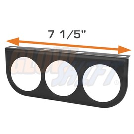 GlowShift Universal Black Triple Gauge Mounting Bracket Pod - Fits Any Make/Model - Mounts (3) 2-1/16" (52mm) Gauges Under The Vehicle's Dashboard
