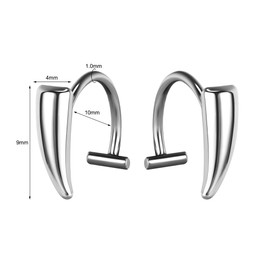 6ixGosh Fake Lip Piercing Hoop for Fake Lip Ring Fake Nose Ring Hoop Nose Cuffs Wolf Teeth Non Piercing Spike Nose Ring Jewelry for Women Men, Metal, No Gemstone