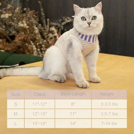 H HIDREAM Cat Clothes for Cats Only Female, Onesie for Women Spaying, Weaning, Skin Disease, Adjustable Cat Surgical Recovery Suit Gown Purple L