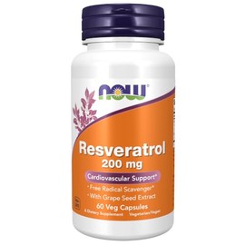 NOW Natural Resveratrol 200 mg,60 Veg Capsules                                                                                                        