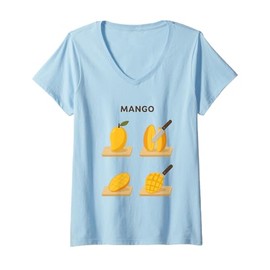Womens Mango Fruit Delicious V-Neck T-Shirt