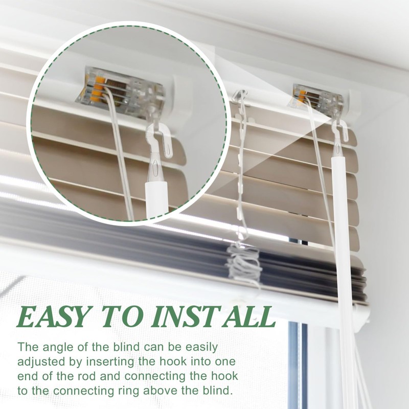 Cabilock Detachable Blind Rods Wand Vertical Replacement with Hook,46Blinds Handle