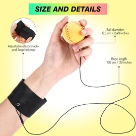 Skylety 100 Pcs Wrist Return Ball on a String 1.85'' Rebound Sport Ball with Elastic Strap and String, Basketball Baseball Soccer Tennis Wristband Toy for Teens Adults Gifts, Wrist Exercise or Play