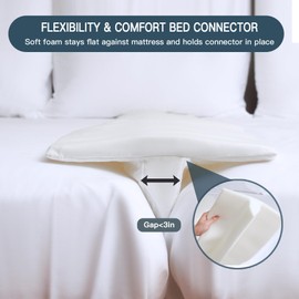 ALLFULL Split King Gap Filler for Adjustable Bed, Bed Bridge Twin to King Bed Converter Kit, Mattress Connector Combine Twin Beds to King with Washable Cover for Stayover, Family Room(75in×10in)