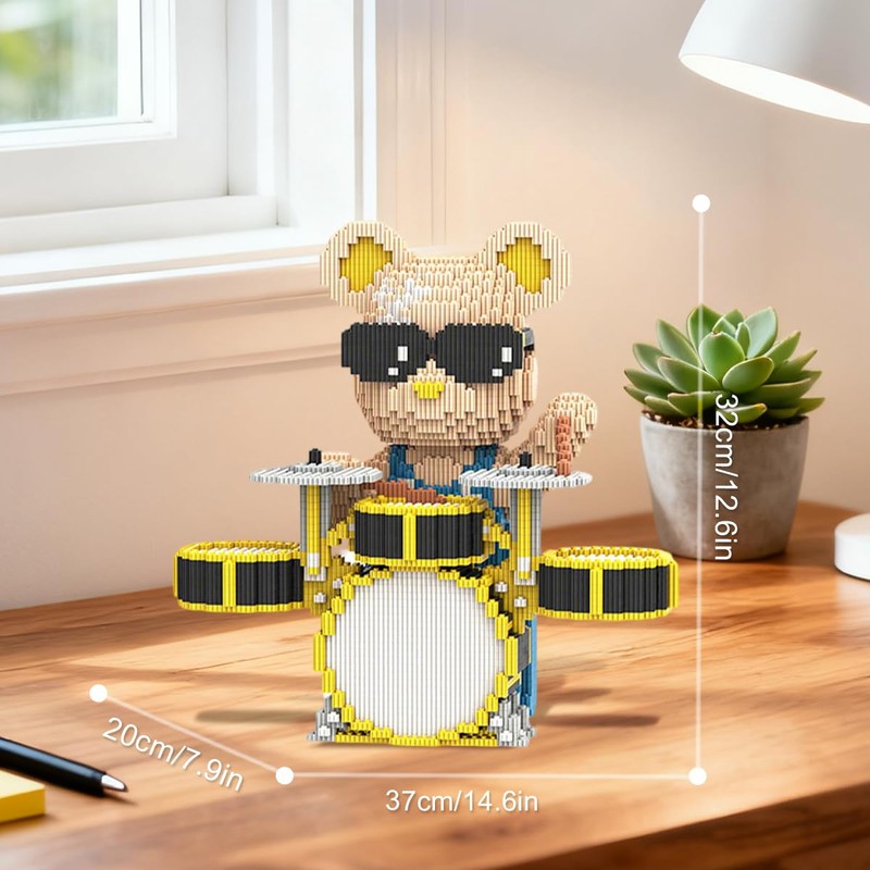 DAHONPA Drum kit Cool Bear Micro Animal Building Blocks Set