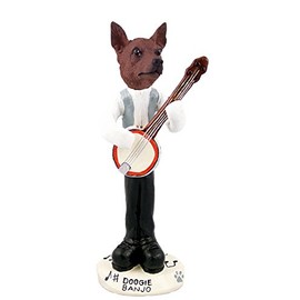 Miniature Pinscher Red & Brown Banjo Doogie Collectable Figurine