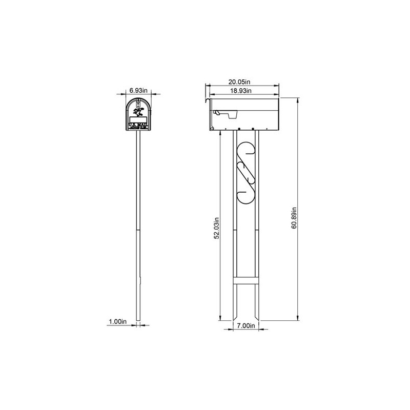 Gibraltar Mailboxes Decorative Medium Capacity Galvanized Steel Black, Mailbox &