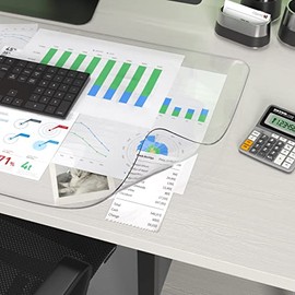 Oterri - Tapete transparente para computadora, 60 x 35 cm, resistente al calor, impermeable, PVC, borde redondo, duradero, protector de computadora, antiestático, protector de mesa