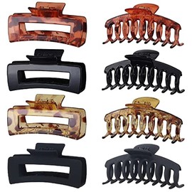 laxizar Claw Clip Hair Clip 8 Pack 4.3 Inch Rectangular Hair Clips for Women Girls Large Hair Jaw Clips Hair Clamps
