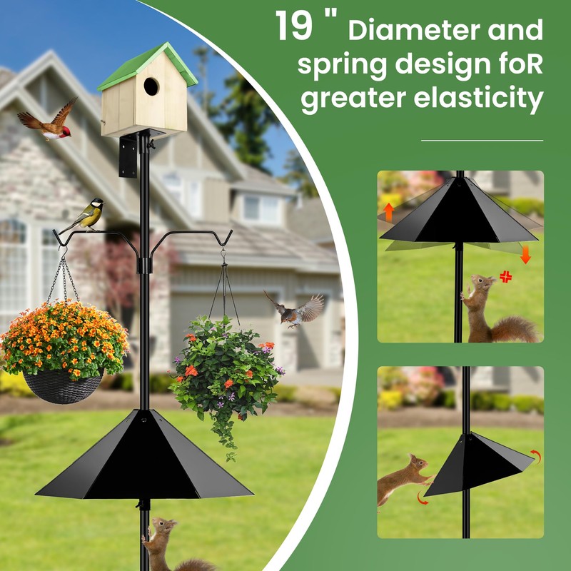 YINGYM Bird Feeder Pole, 79 Inch Heavy Duty Bird House