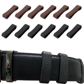 XiyaxiVici Pack of 12 Leather Loop Holder Belt Loop Keeper Belt Buckle Leather Belt Loop for Belt Attachment Men's Belt Buckle Accessories Inner Diameter 4 cm 2 Colours, Brown and black, 4 cm