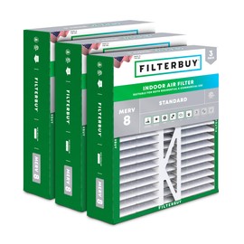 Filterbuy 20x20x5 Air Filter MERV 8 Dust Defense (3-Pack), Pleated HVAC AC Furnace Air Filters Replacement for Honeywell FC100A1011, Lennox X0585 & More (Actual Size: 19.63 x 19.88 x 4.38 Inches)