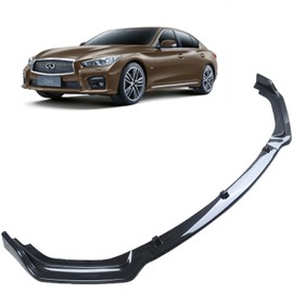 MUCO 3PCS New Front Bumper Front Lips Compatible with Infiniti Q50 Base 2018 2019 2020 2021 2022 2023 2024 Car Front Spoiler-Carbon Fiber Look Front Spoiler Not Fit Q50 Sport