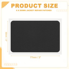 PATIKIL Nylon Repair Patch 3 x 2 Inch, 6pcs Self-Adhesive Down Jacket Repair Patches Waterproof Fabric Repairing Tape for Tents Sleeping Bag Outdoor Camping Gear, Black