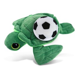 DolliBu Big-Eye Sea Turtle Stuffed Animal with Soccer Ball Plush - Soft Huggable Turtle, Adorable Playtime Plush Toy, Cute Wildlife Gift, Super Soft Plush Doll Animal Toy for Kids and Adults - 6 Inch