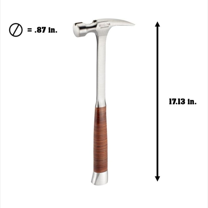 Picard Full-Steel Framing Hammer 1116g - American Pattern, 22mm Smooth
