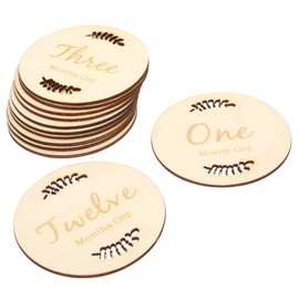 Hohopeti Wooden Baby Milestone Cards Monthly Milestones Announcement Board Smooth Surface for Boys and Girls