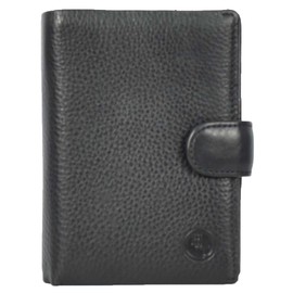 Real Leather Large Passport Holder Documents Boarding Pass ID Banknotes Wallet Neiva Black