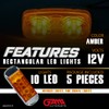 GAMA 5x Trailer Marker LED Light Side Clearance Amber, 4x2