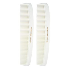 Allegro Combs 1000 X-Large Styling Comb Hair Cutting Barber Stylist Shampoo Combs Wide And Fine Tooth Made In The USA 2 Pieces (White)