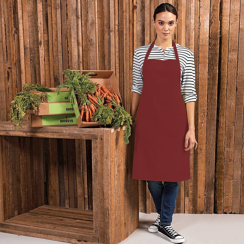 Premier Colours Bib Apron / Workwear (One Size) (Burgundy)