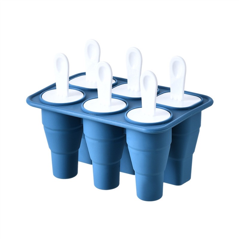Collapsible Sicles Molds 6 Ice Makers Silicone Ice Molds Reusable