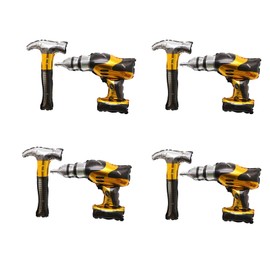 8PCS Hammer Foil Balloons Drill Balloons for Car Construction Birthday Themed Party Decoration Baby Shower