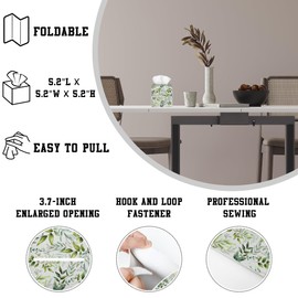 OHEGBXE Watercolor Leaves Tissue Box Cover Square, Floral Tissue Box Holder Leather Facial Paper Case Decorative Organizer Holder Dispenser Home Office Car Decor