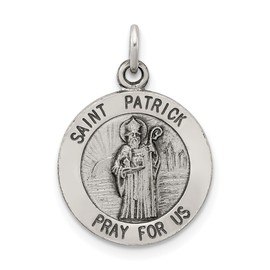 IceCarats 925 Sterling Silver Vintage Saint Patrick Medal Necklace Chain Pendant Charm 21mm x 15mm Only