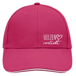 huuraa Baseballcappy Uelzen verliebt Geschenk Unisex Kappe Pink/White Uelzen Mitbringsel