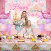 Princess Party Tableware Supplies, Includes Happy Birthday Backdrop Banner, Plate,