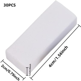 Fabselection 2B Erasers Bulk, 30 Pcs Pencil Eraser, White Eraser, 2B Soft Rubbers Erasers for School Office Supply Stationery Sketching Writing Painting (4 x 2 x 1cm)