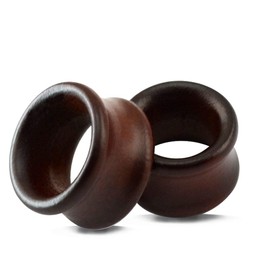 Vintage Natural Brown Wood Organic Ear Tunnel Plugs Stretcher Gauges for Men and Women (Gauge=11/16"(18mm))