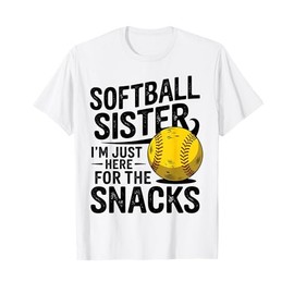 My Sister Plays Softball I'm Here For The Snacks Brother Kid T-Shirt