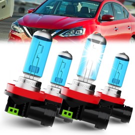 QIPEIZSP Compatible With Nissan Sentra 2013-2020 halogen Headlight Bulbs Front Bulb Bright Light halogens Combo, H11/H8/H9 High Beam + H11 Low Beams, 4 Pack