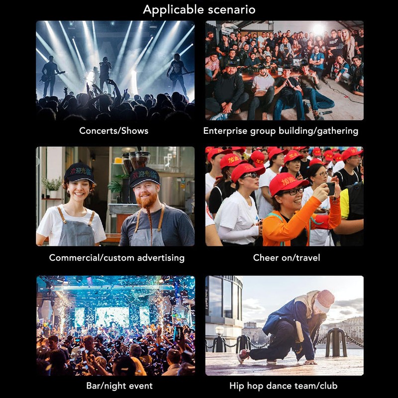 Dpofirs LED Hats, LED Display Screen Smart Hat, Editable Cool