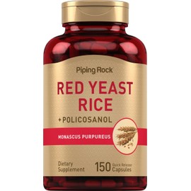 Piping Rock Red Yeast Rice 600 mg | 150 Capsules | with Policosanol | Non-GMO, Gluten Free Supplement
