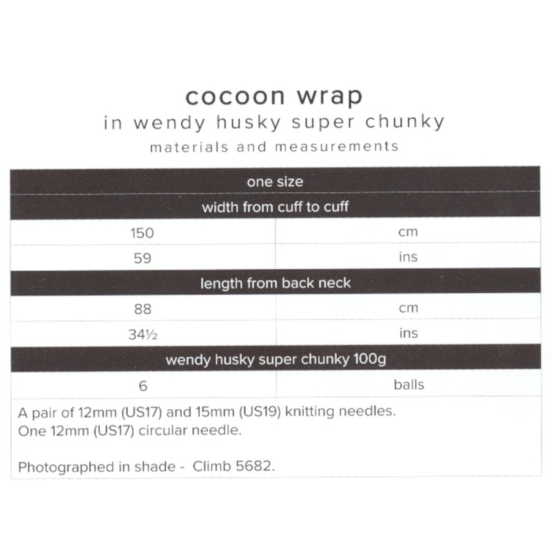 Wendy Super Chunky Knitting Pattern for Ladies Cocoon Wrap Cardigan