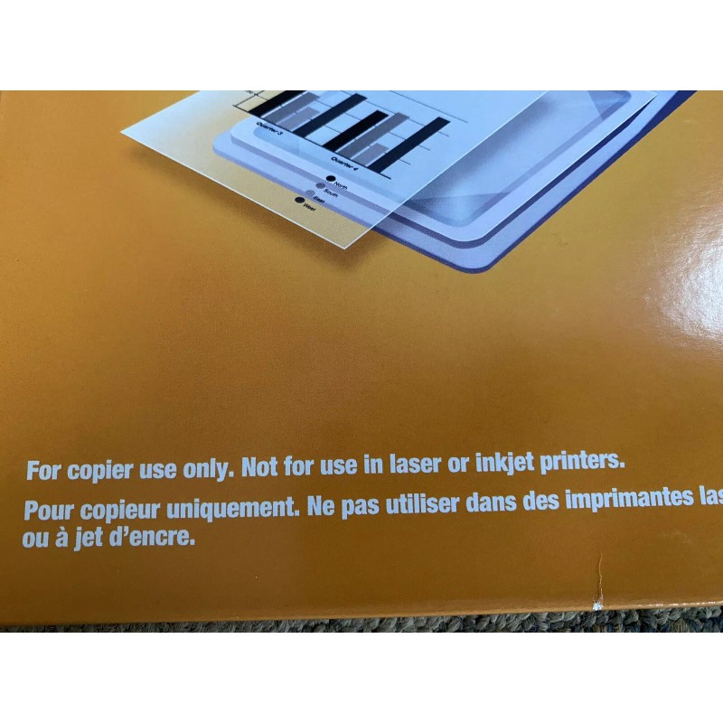 NEW staples transparency film 100 Sheets 8.5”/11”