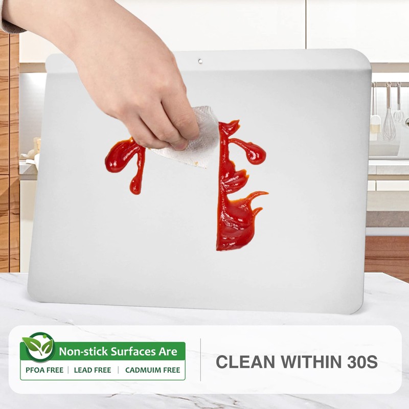 HONGBAKE Large Flat Cookie Sheet No Edges, Nonstick Insulated Baking