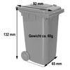 plasteo® 240 Mini Wheelie Bin - Brown - Perfect as