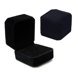 Rjayaa Engagement Ring Box for Jewellery, Small Velvet Ring Boxes Wedding Day Black Rings Gift Boxes Storage Case for Proposal Engagement
