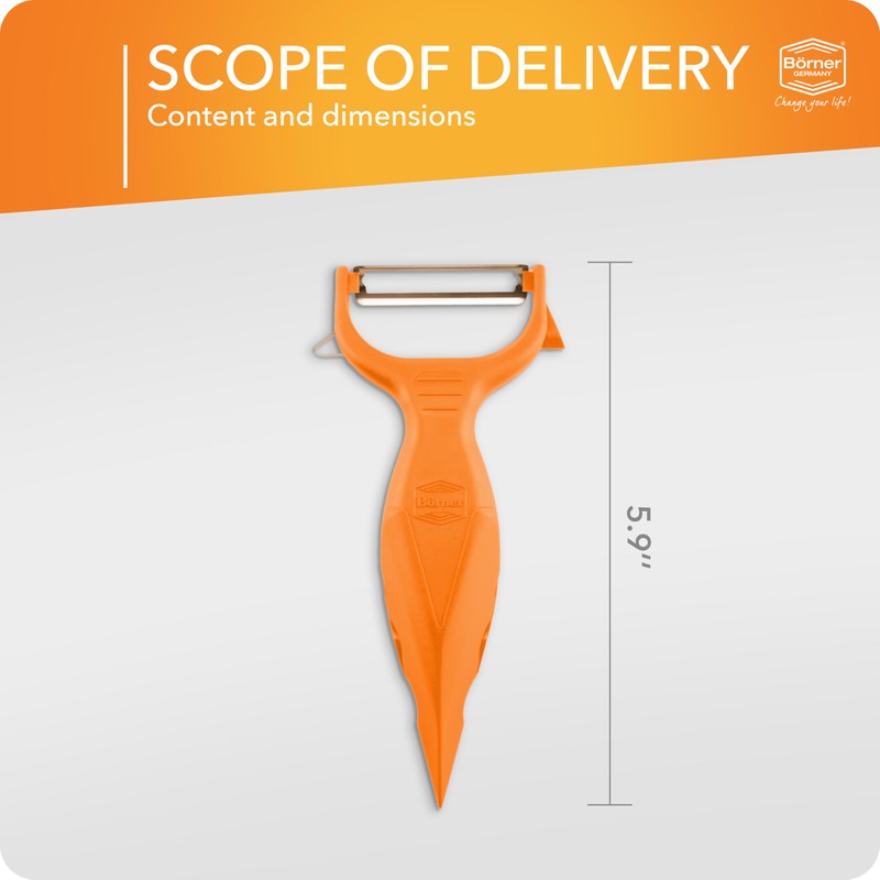 Börner Vegetable Peeler (6-in-1) • Garnishing Peeler with Grater •