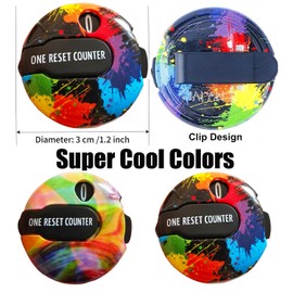 Donano Golf Score Counter Mini Golf Stroke Counter Clicker with Clip for Men Women One Touch Reset Simple Attachment to Scorekeeper Glove in (2PCS Bright Color)