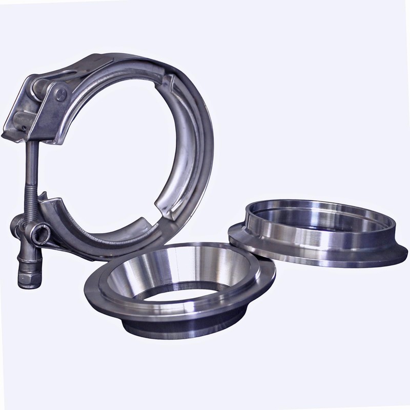 Exhaust Header Collector Reducer Adapter Assembly with V-Band in Stainless